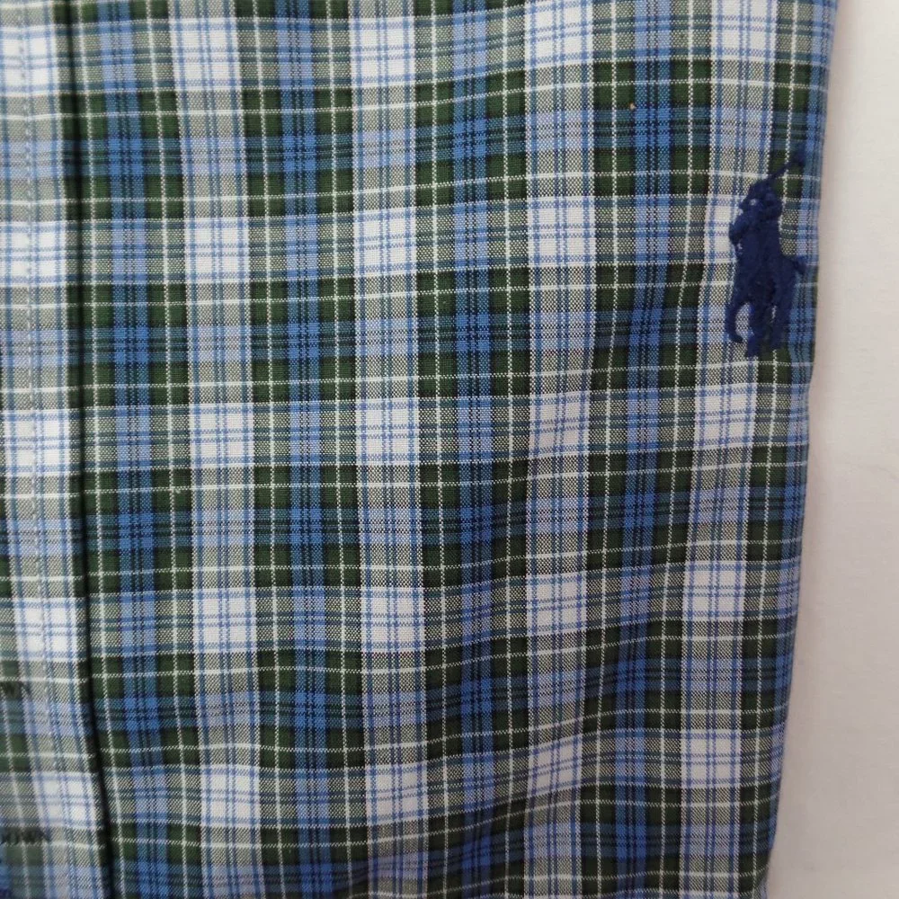 Plaid Checkered Pony Logo Classic Fit Dress Shirt Size 15 - Picture 3 of 3